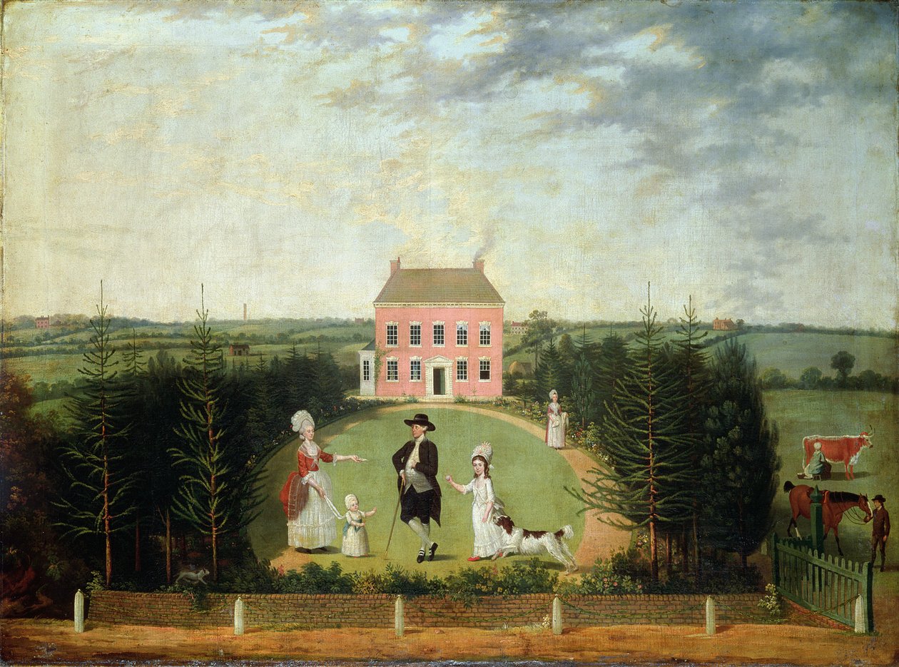 Rozmowa przed Domem na Monument Lane, Edgbaston, 1770-1820 autorstwa W. Williams