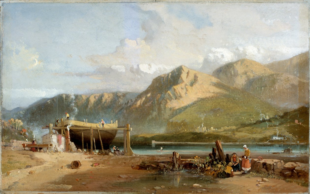 „Scena na Traeth Bach, Północna Walia”, 1845-1867 autorstwa W Williams