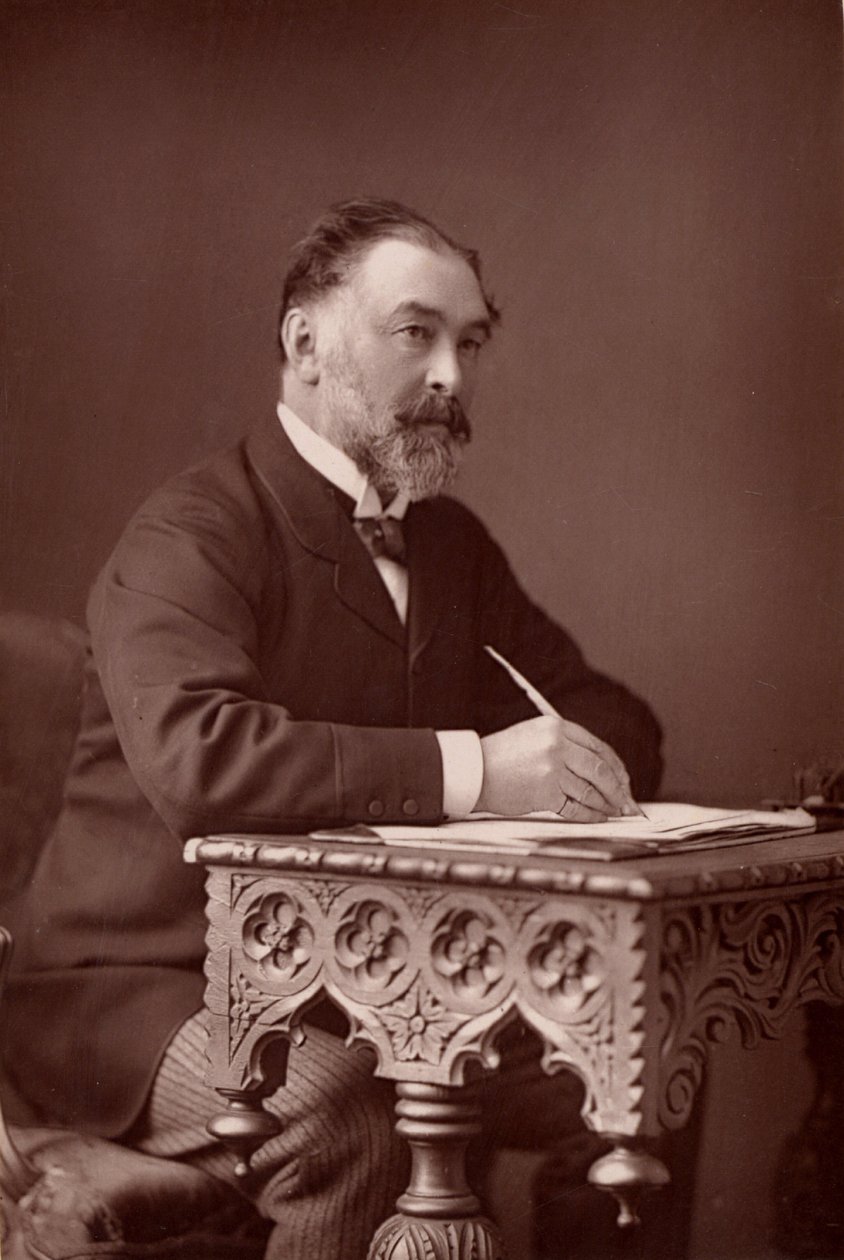 „Frederick Harrison (1831-1923) Angielski prawnik i filozof pozytywistyczny. (typ Woodbury) autorstwa W. and D. (after) Downey