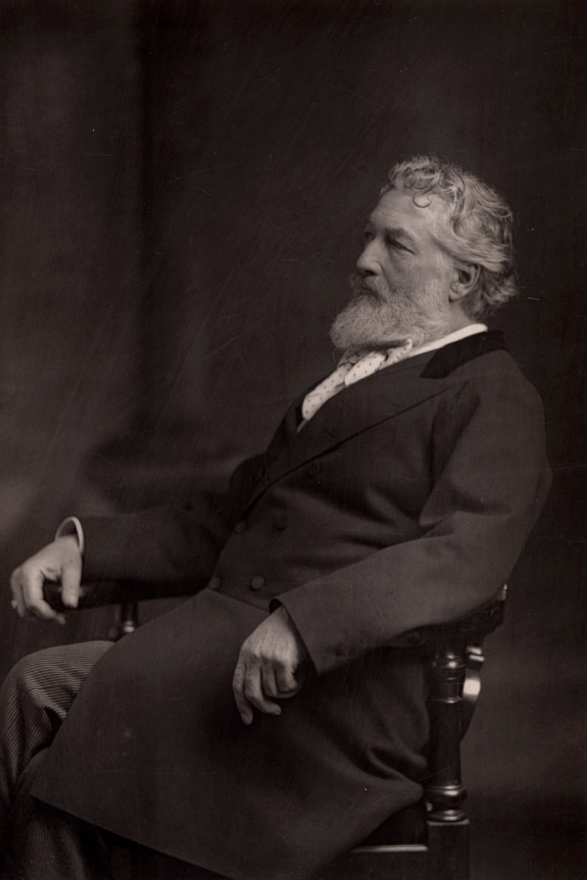 „Frederick lub Frederic, Lord Leighton (1830-1896) Angielski malarz i rzeźbiarz urodzony w Scarborough w Yorkshire. Prezes Akademii Królewskiej 1878-1896. (typ Woodbury) autorstwa W. and D. (after) Downey