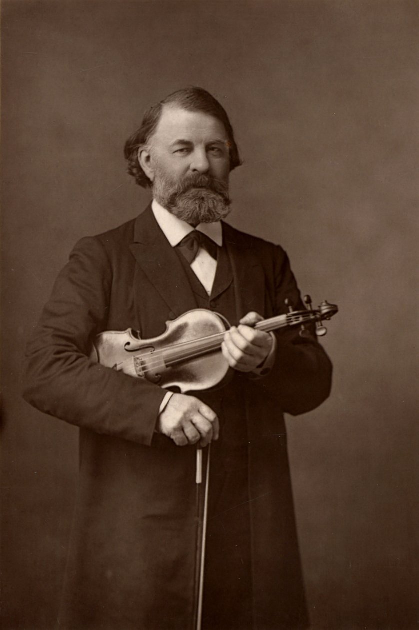 „” Joseph Joachim (1831-1907) węgierski skrzypek, kompozytor i dyrektor Konserwatorium Berlińskiego (typ woodbury) autorstwa W. and D. (after) Downey