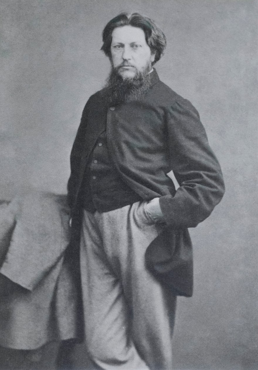 Ford Madox Brown, ok. 1864 r. (albumen carte-de-visite) autorstwa W. and D. Downey
