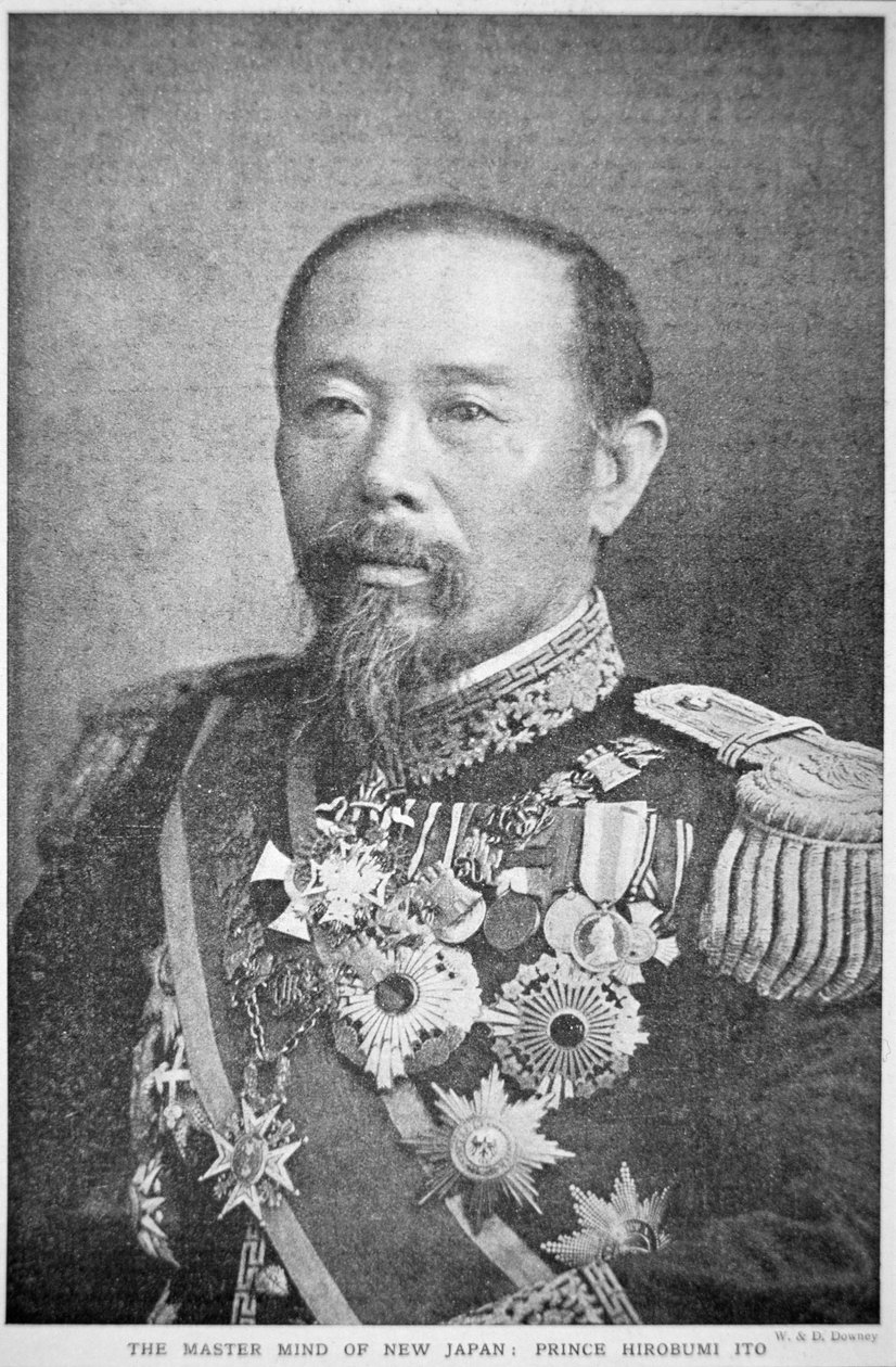 Książę Ito Hirobumi (czarno-białe zdjęcie) autorstwa W. and D. Downey