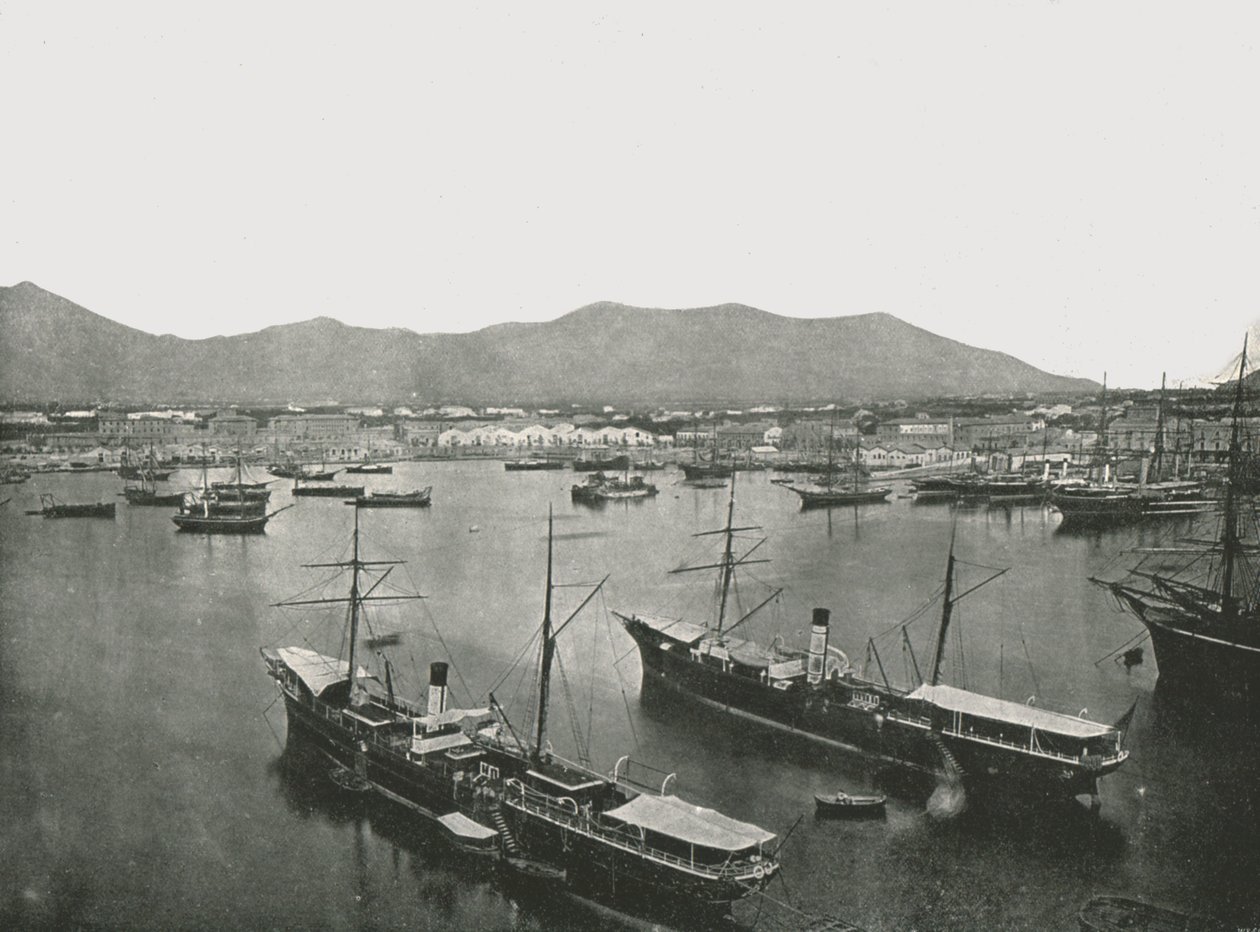 Widok ogólny portu, Palermo, Sycylia, Włochy, 1895. autorstwa W and S Ltd