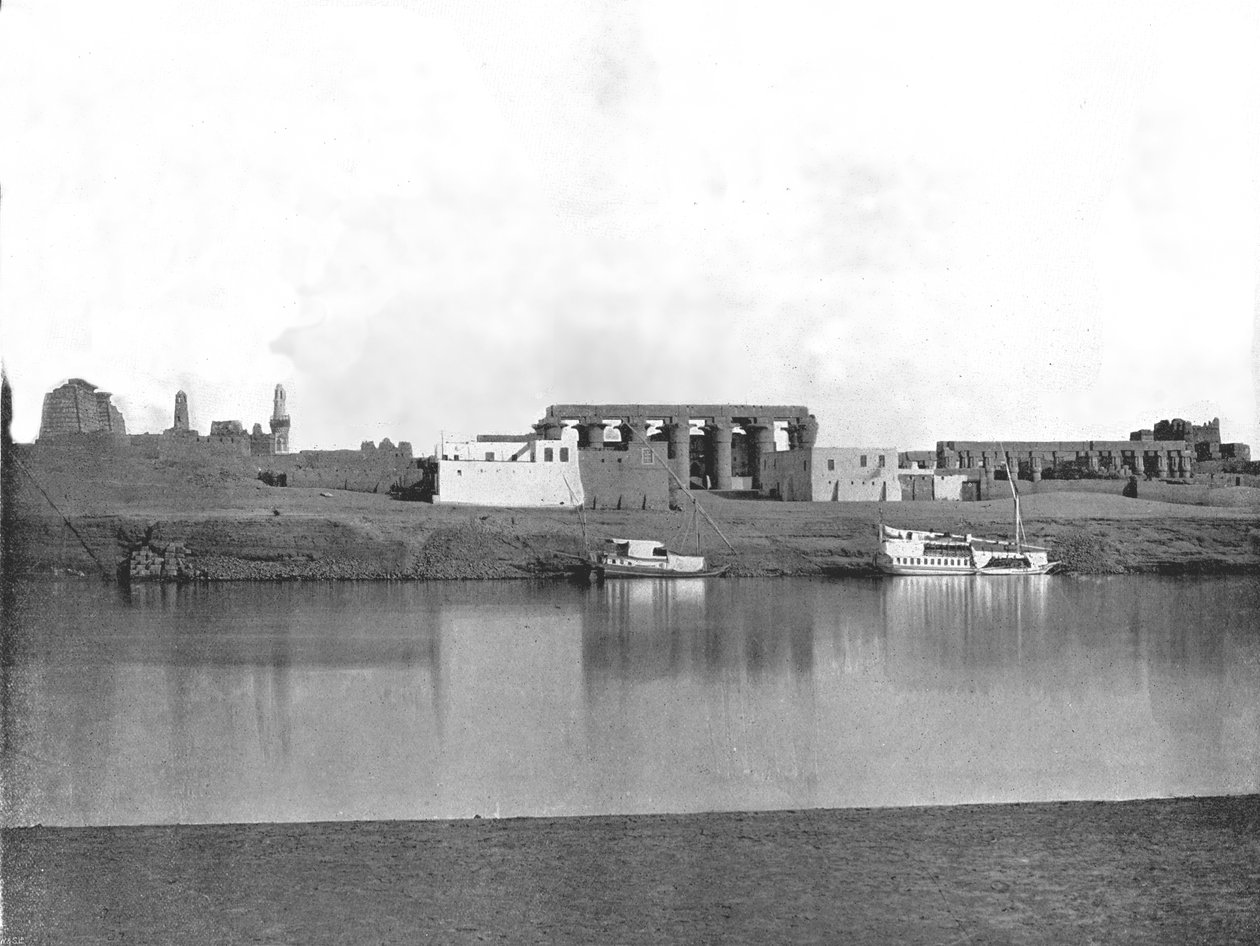 Luksor znad Nilu, Egipt, 1895. autorstwa W and S Ltd