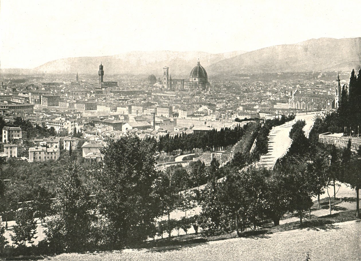 Panorama miasta Florencja, Włochy, 1895. autorstwa W and S Ltd