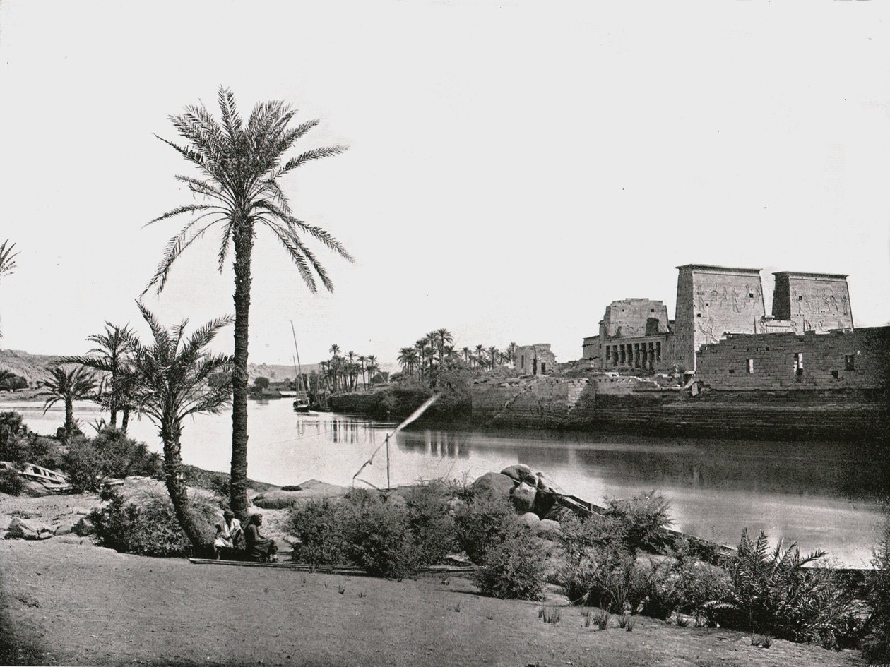 Świątynia Izydy, Philae, Egipt, 1895. autorstwa W and S Ltd