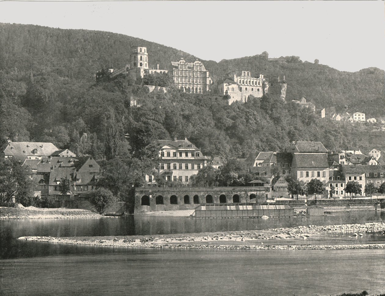 Zamek, Heidelberg, Niemcy, 1895. autorstwa W and S Ltd