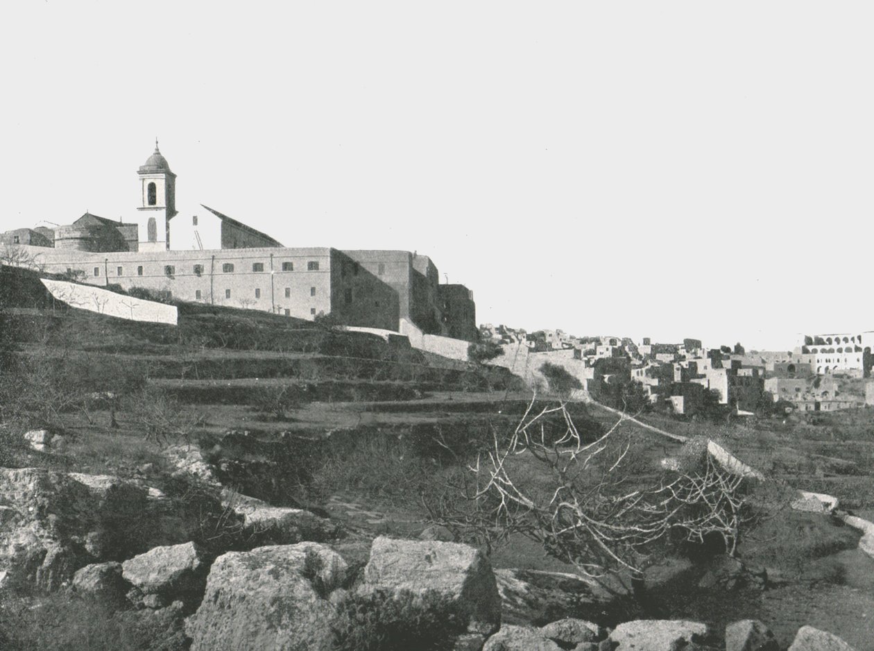 Kościół Narodzenia Pańskiego, Betlejem, Palestyna, 1895. autorstwa W and S Ltd