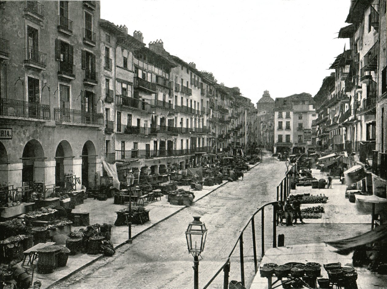 Rynek, Saragossa, Hiszpania, 1895. autorstwa W and S Ltd