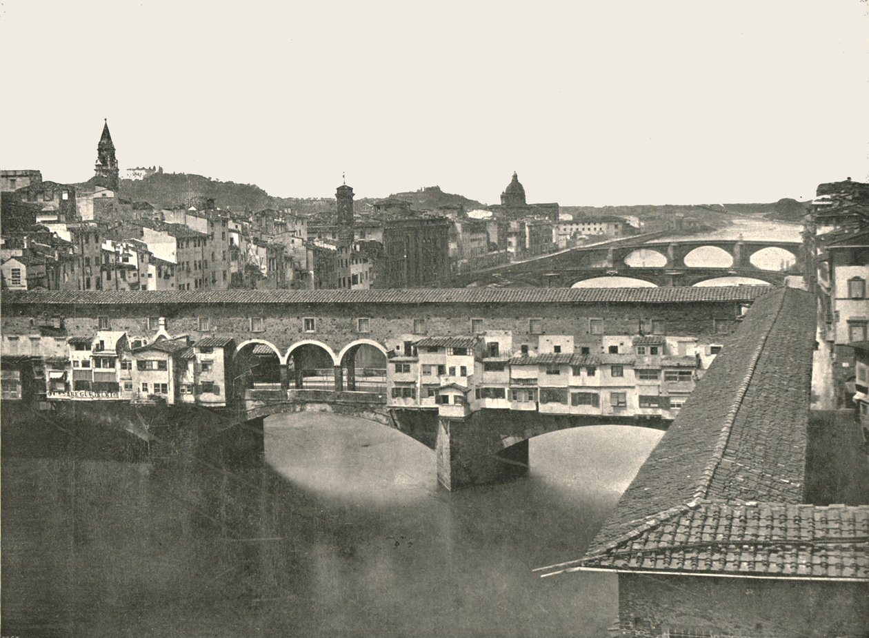 Ponte Vecchio, Florencja, Włochy, 1895. autorstwa W and S Ltd