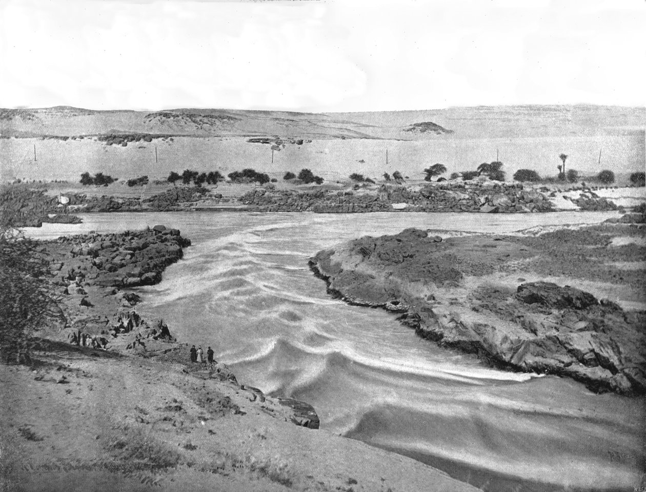 Pierwsza zaćma Nilu, Asuan, Egipt, 1895. autorstwa W and S Ltd