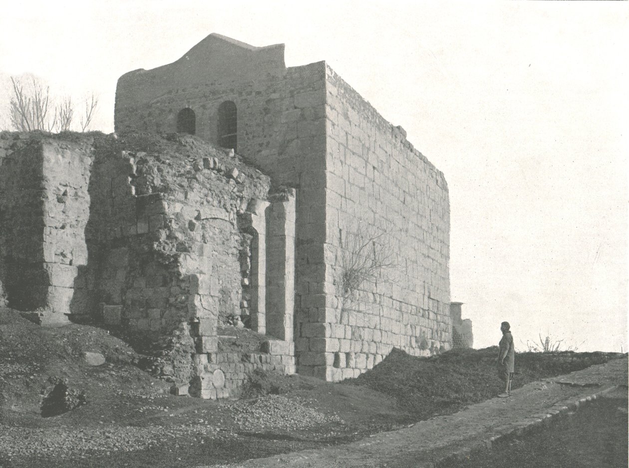 Wieża, z której schodził w koszu św. Paweł, Damaszek, Osmańska Syria, 1895. autorstwa W and S Ltd