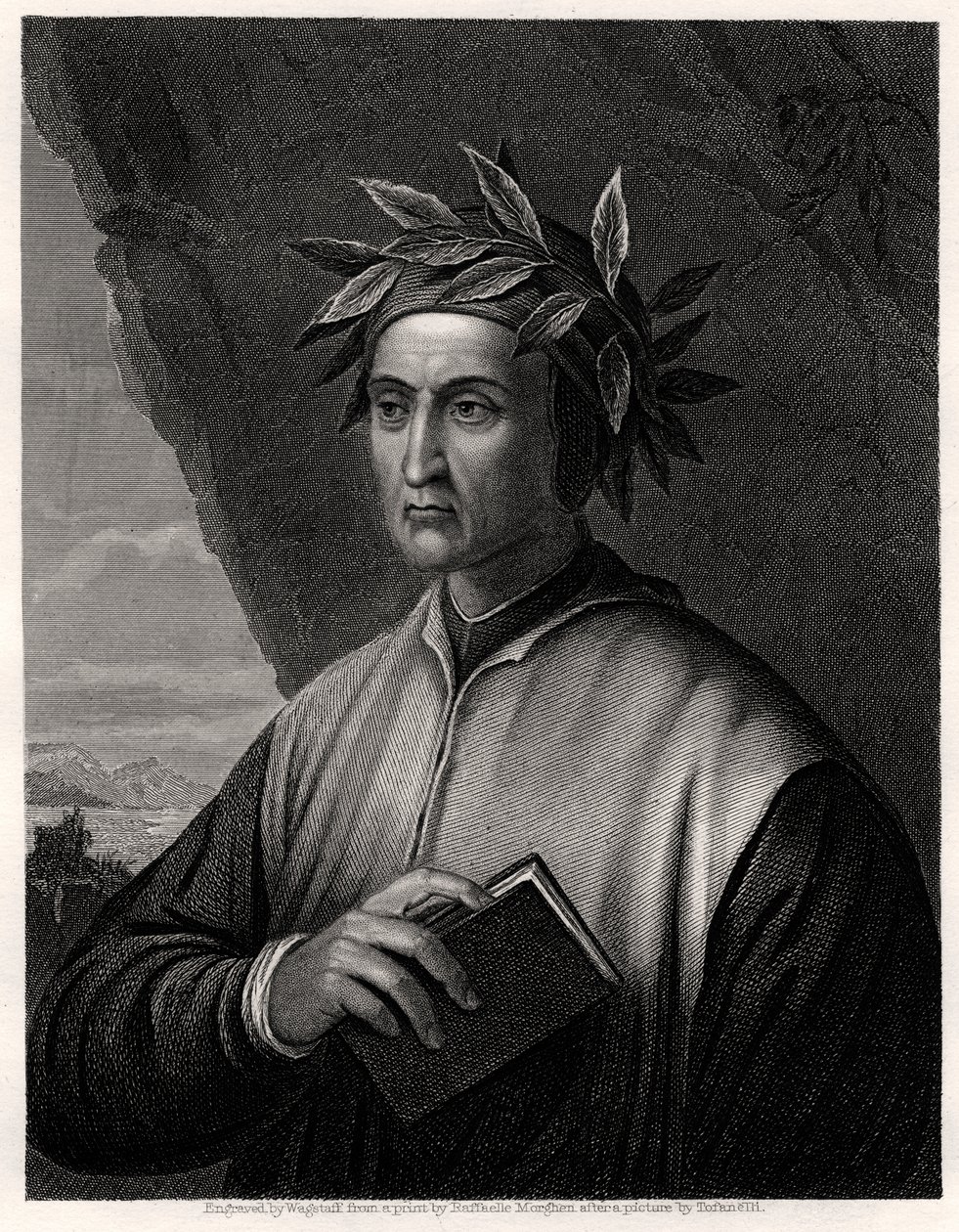 Dante Alighieri, włoski poeta, XIX wiek. autorstwa Wagstaff