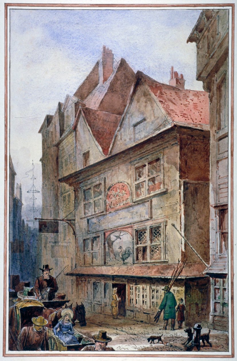 Tawerna Kogut i Sroka, Drury Lane, Westminster, Londyn, 1862 autorstwa Waldo Sargeant
