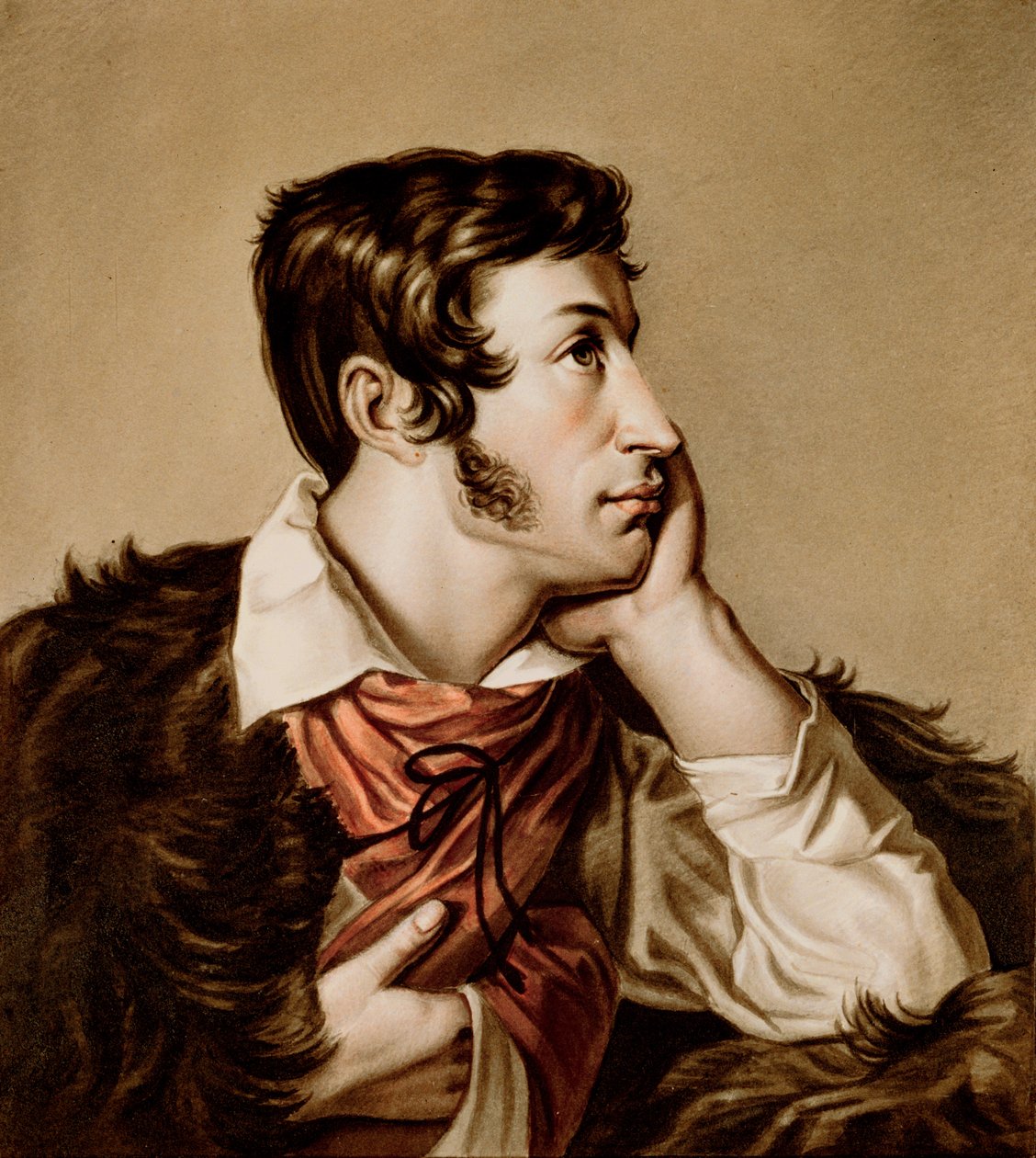 Portrait of Adam Bernard Mickiewicz (1798-1855) autorstwa Walenty Wankowicz