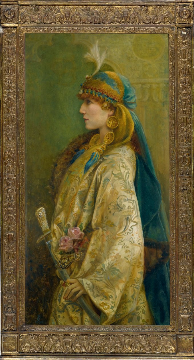 Portret Sarah Bernhardt jako Roxanny w „Adrienne Lecouvreur” autorstwa Robertsona, Walforda Grahama (1867-1948). Olej na płótnie, format : 122x61 autorstwa Walford Graham Robertson