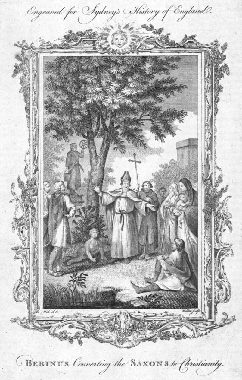 Berinus Nawracanie Sasów na chrześcijaństwo., c1774 autorstwa Walker