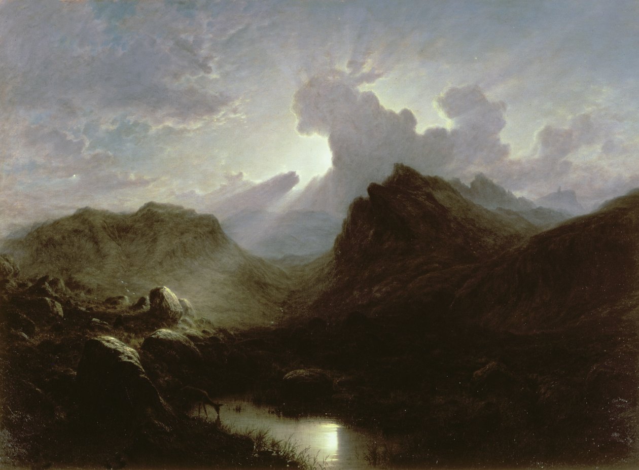 Jelenie Las, Skye, Letnie Światło Księżyca autorstwa Waller Hugh Paton
