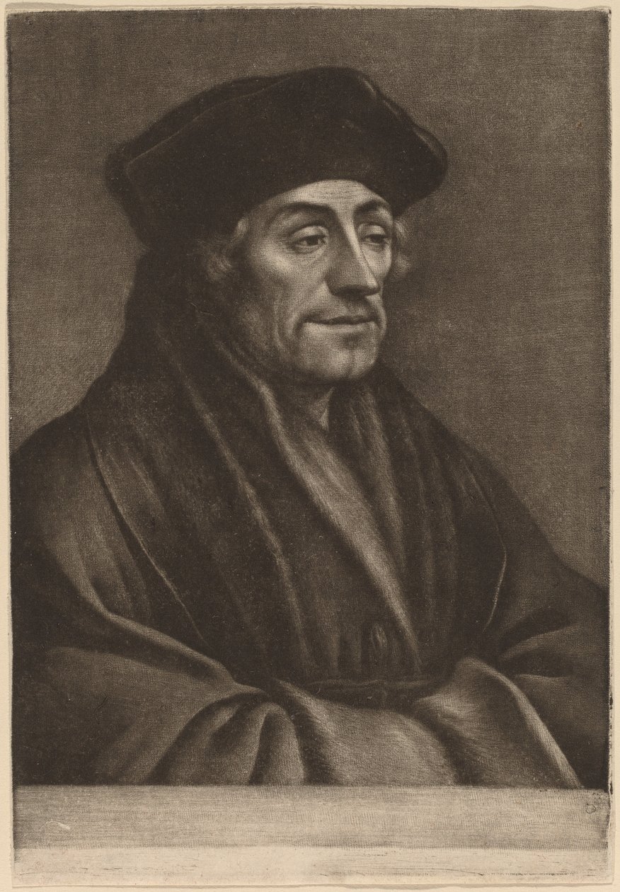 Erasmus autorstwa Wallerant Vaillant after Hans Holbein the Younger