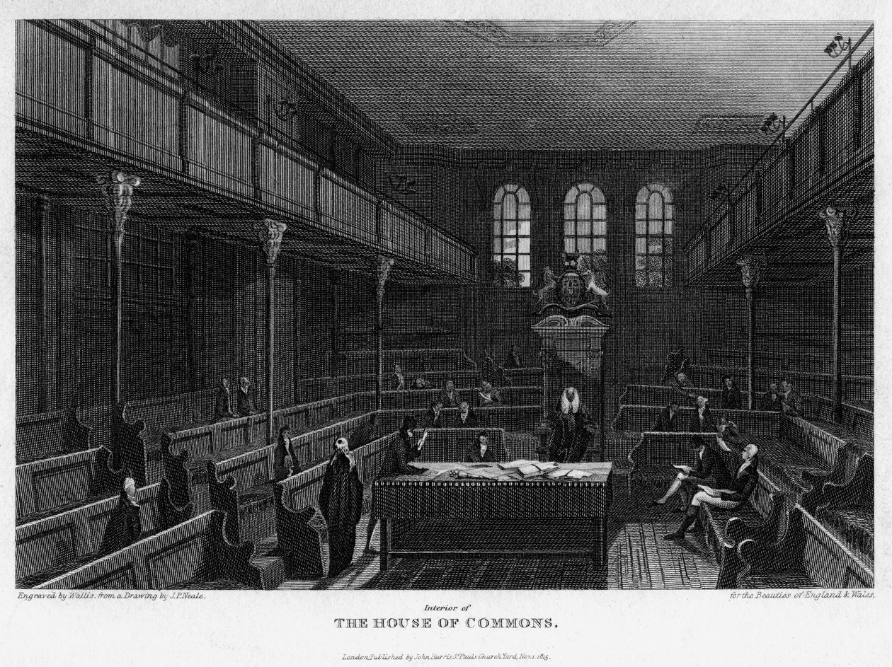 Izba Izby Gmin, Westminster, Londyn, 1815. autorstwa Wallis