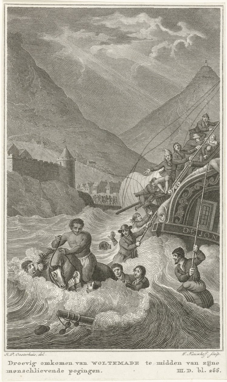 Śmierć Woltemade na Przylądku Dobrej Nadziei, 1773 autorstwa Walraad Nieuwhoff