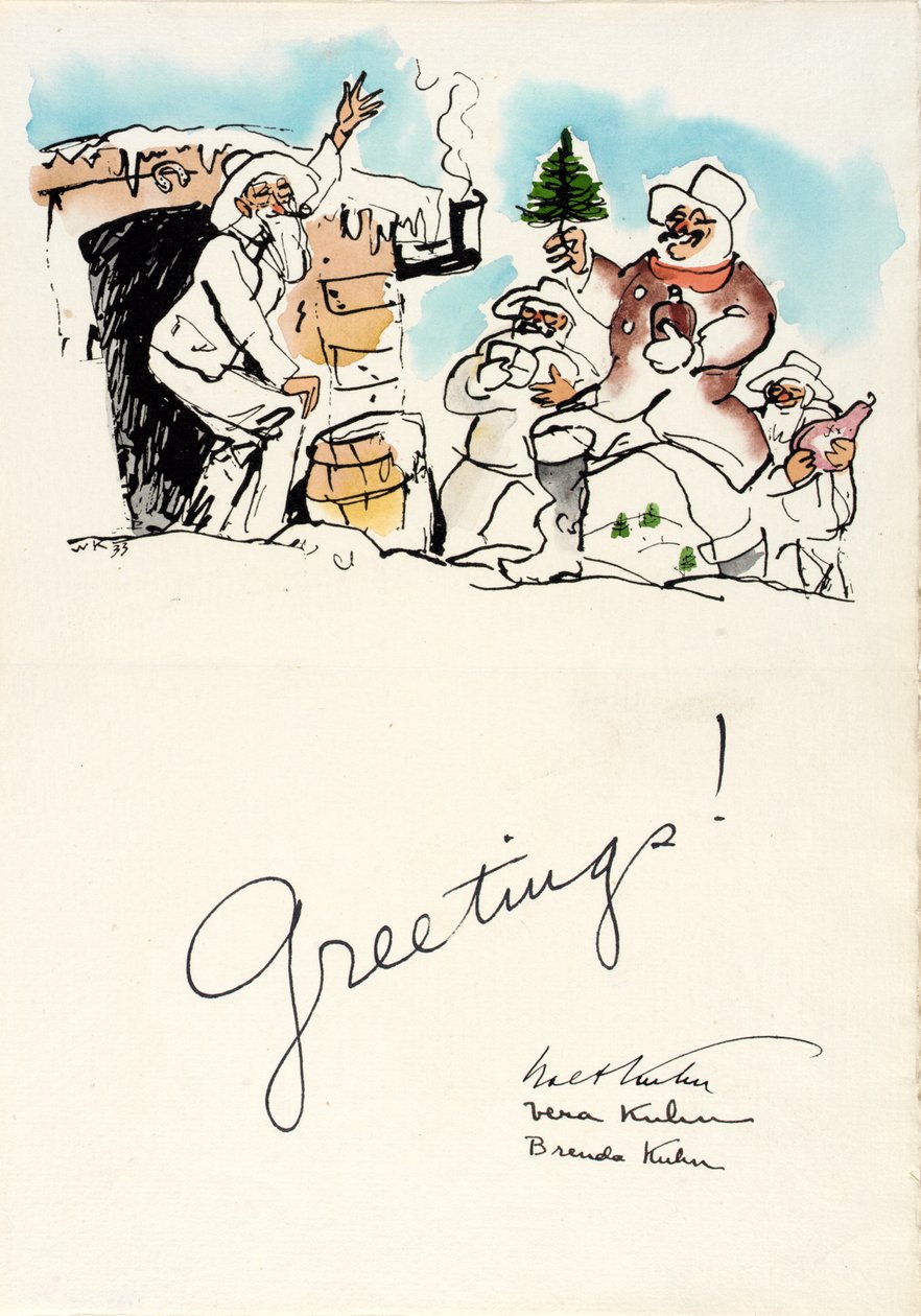 Życzenia świąteczne 1933 autorstwa Walt Kuhn