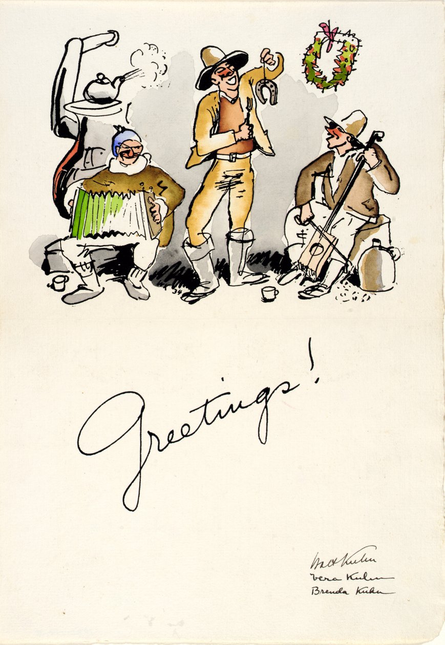 Życzenia świąteczne 1934 autorstwa Walt Kuhn