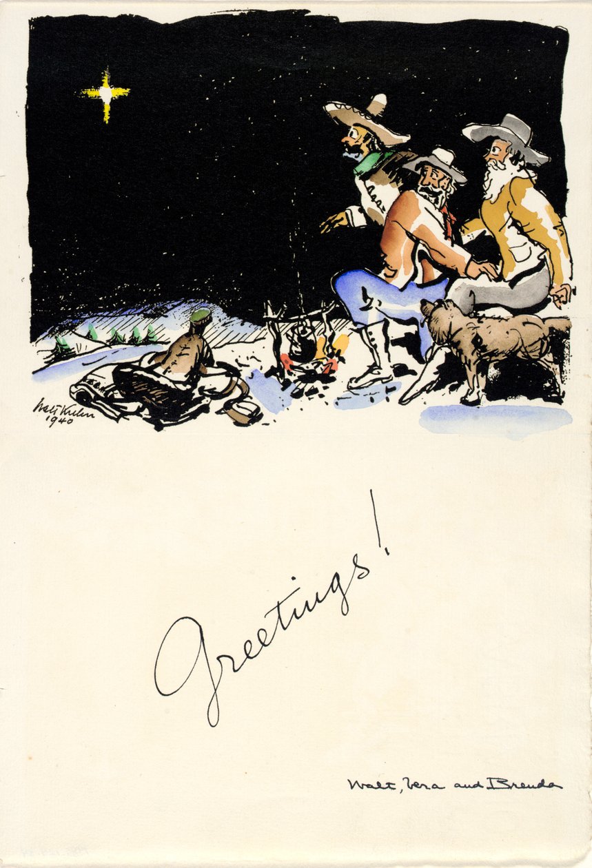 Życzenia świąteczne 1940 autorstwa Walt Kuhn