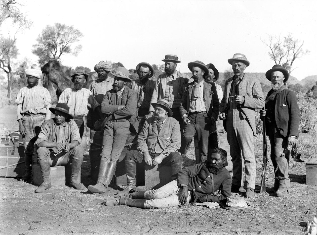 Członkowie wyprawy Horn, Alice Springs, Australia Środkowa, 1894 autorstwa Walter Baldwin Spencer