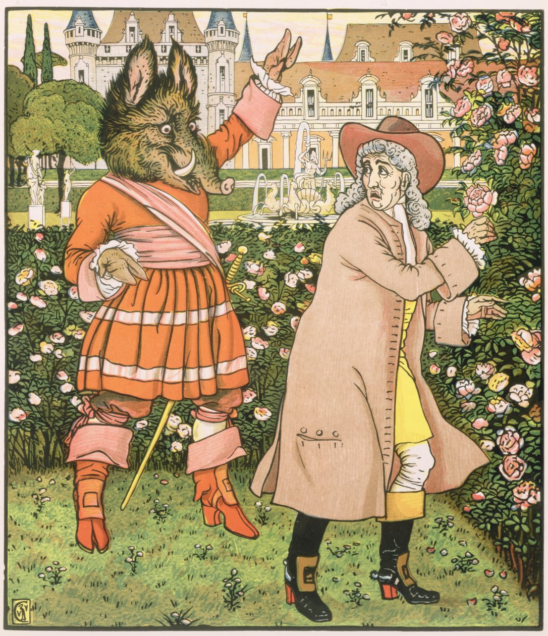 Ilustracja z "Pięknej i Bestii", 1901 autorstwa Walter Crane