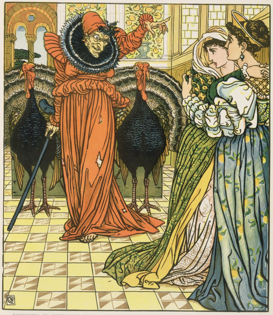 Ilustracja z Żółtego Karła, pierwsze wydanie autorstwa Walter Crane