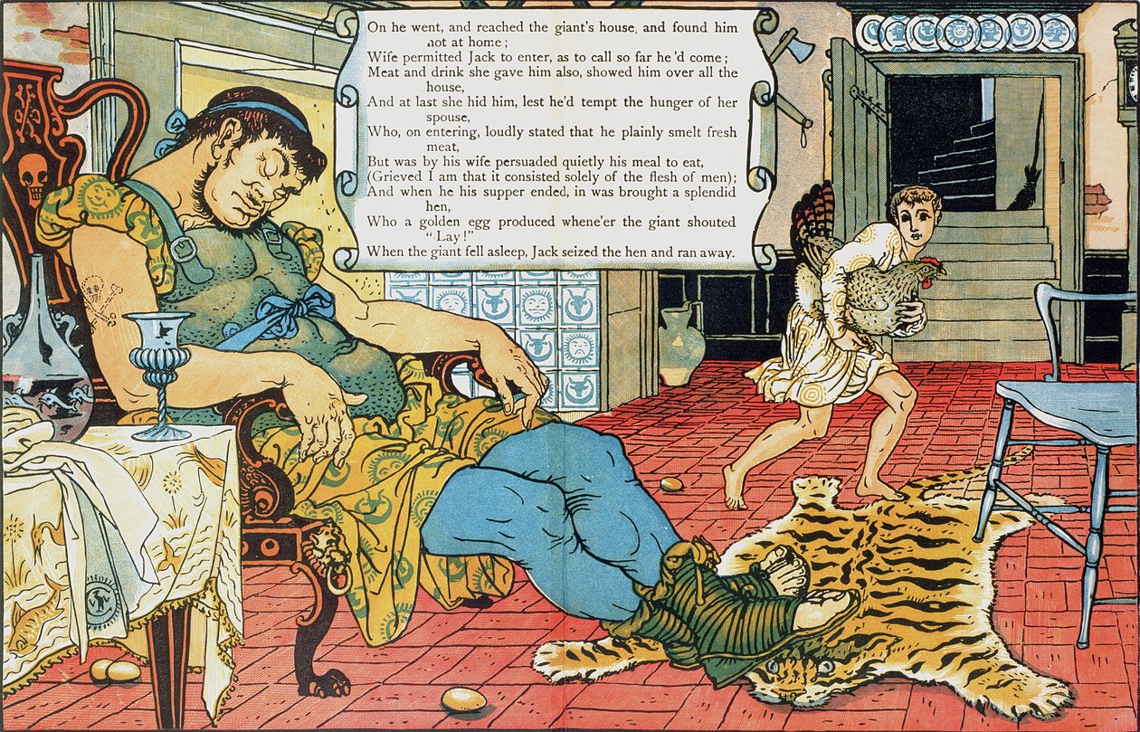 Jack i fasola (ilustracja) autorstwa Walter Crane