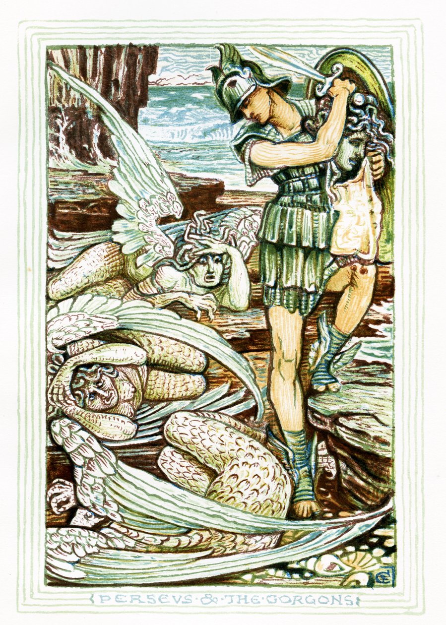 Perseusz i Gorgony autorstwa Walter Crane