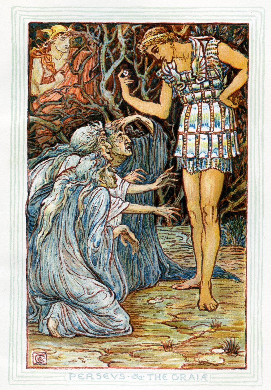 Perseusz i Graia Graeae autorstwa Walter Crane