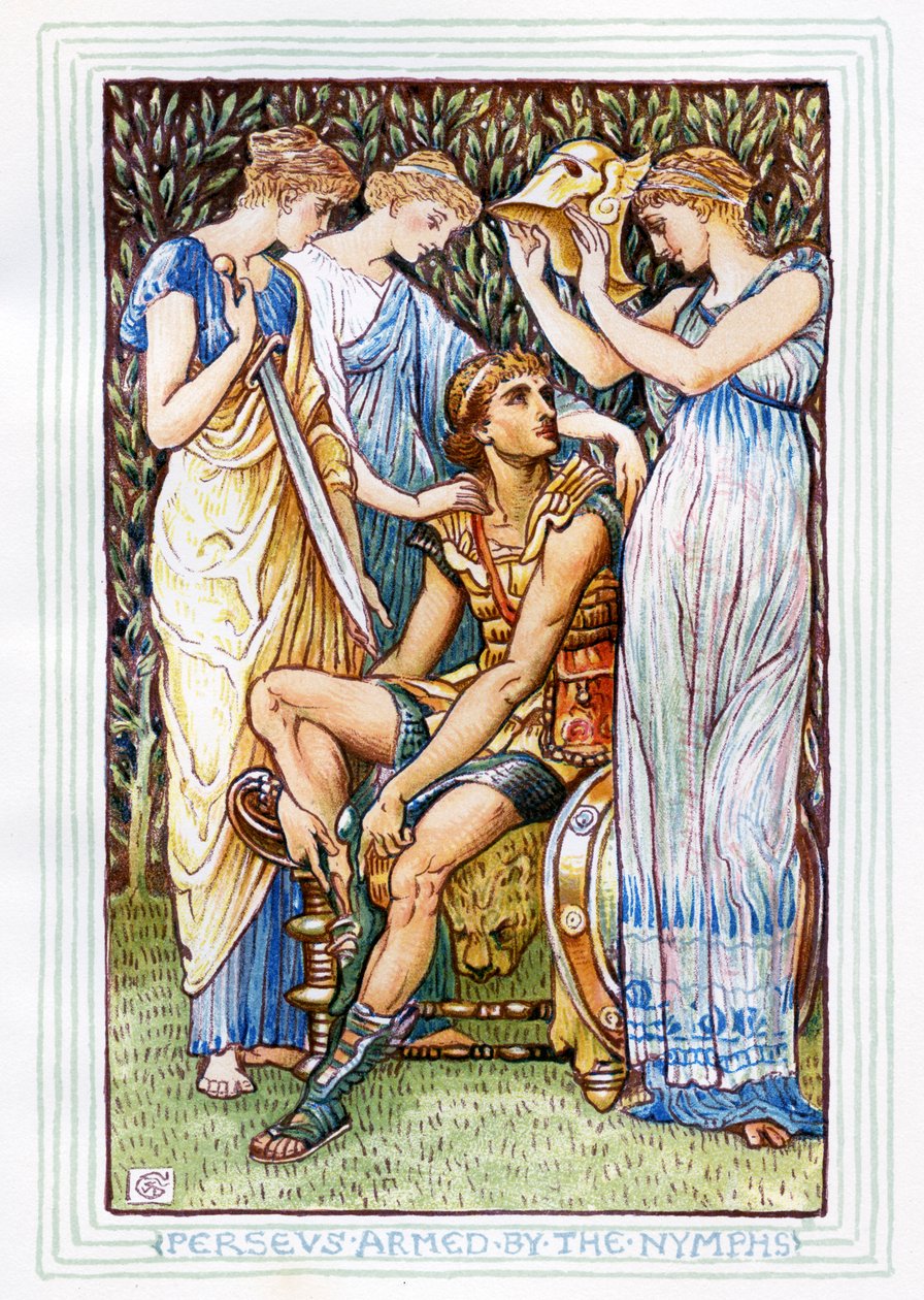 Perseusz i nimfy autorstwa Walter Crane