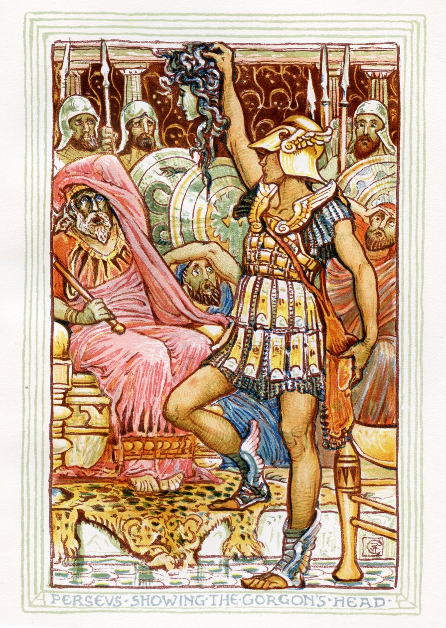 Perseusz pokazujący głowę Meduzy autorstwa Walter Crane