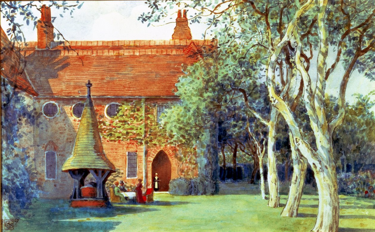 Herbata w Czerwonym Domu, 1907 (wc na papierze) autorstwa Walter Crane
