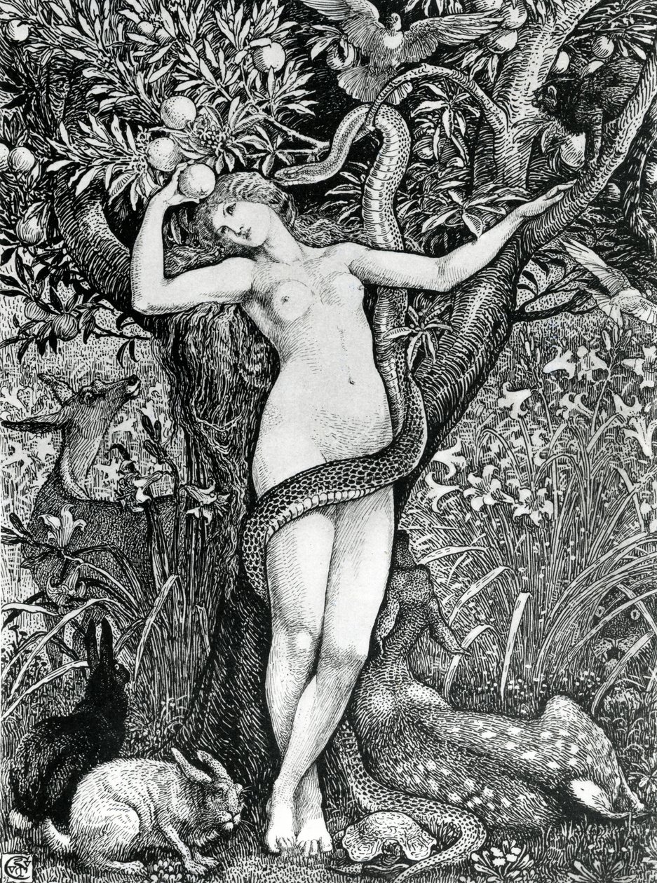 Kuszenie Ewy autorstwa Walter Crane