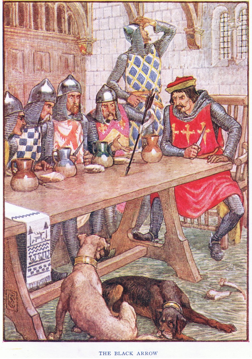 Czarna strzała, ok. 1920 autorstwa Walter Crane