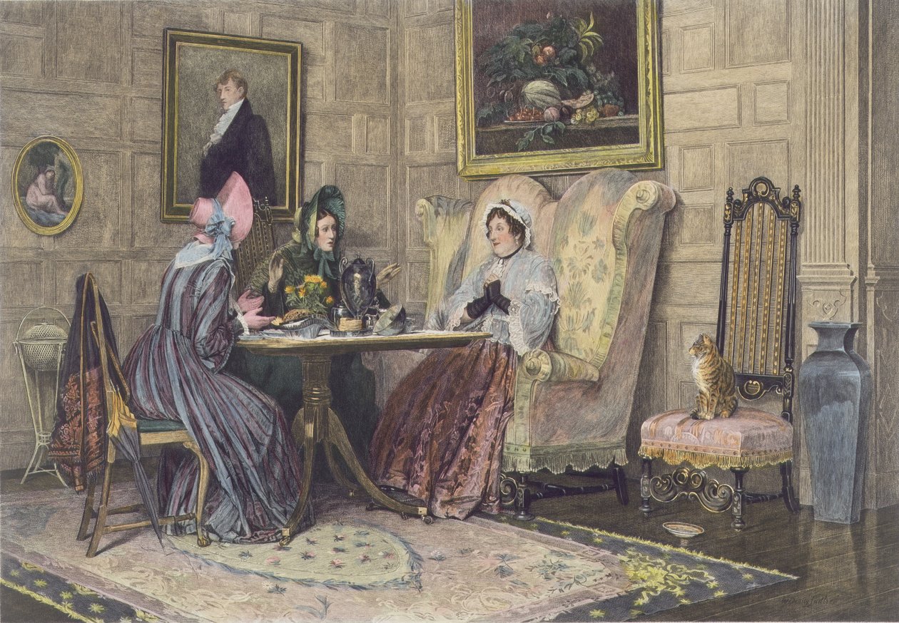 Skandal i herbata, opublikowana 1893 (akwatinta) autorstwa Walter Dendy Sadler