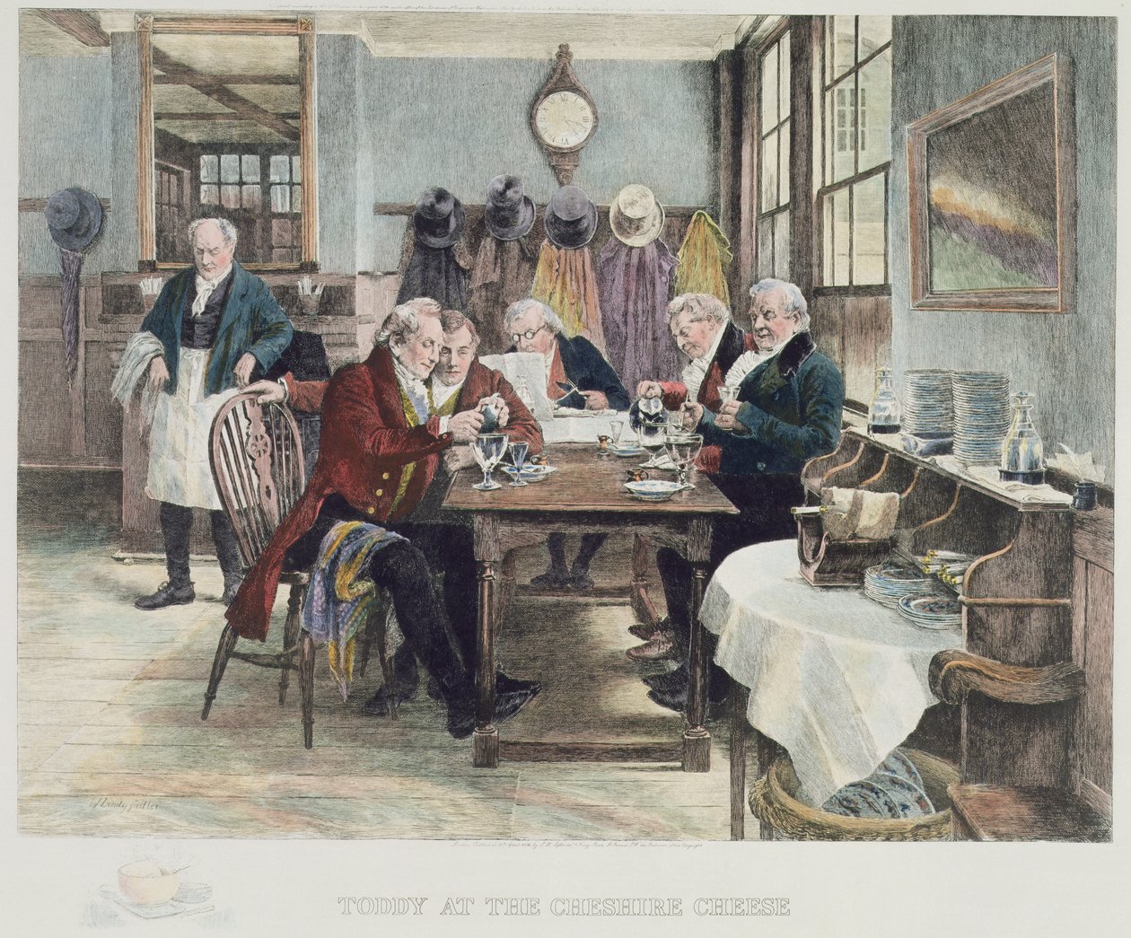 Toddy w Cheshire Cheese, opublikowany 1896 (akwatinta) autorstwa Walter Dendy Sadler