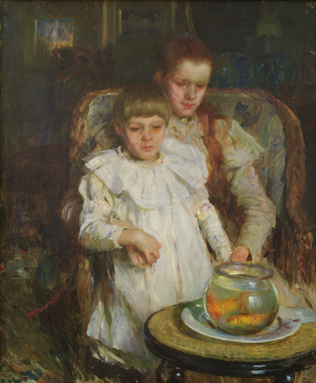 Złota rybka miska, ok. 1900 autorstwa Walter Frederick Osborne