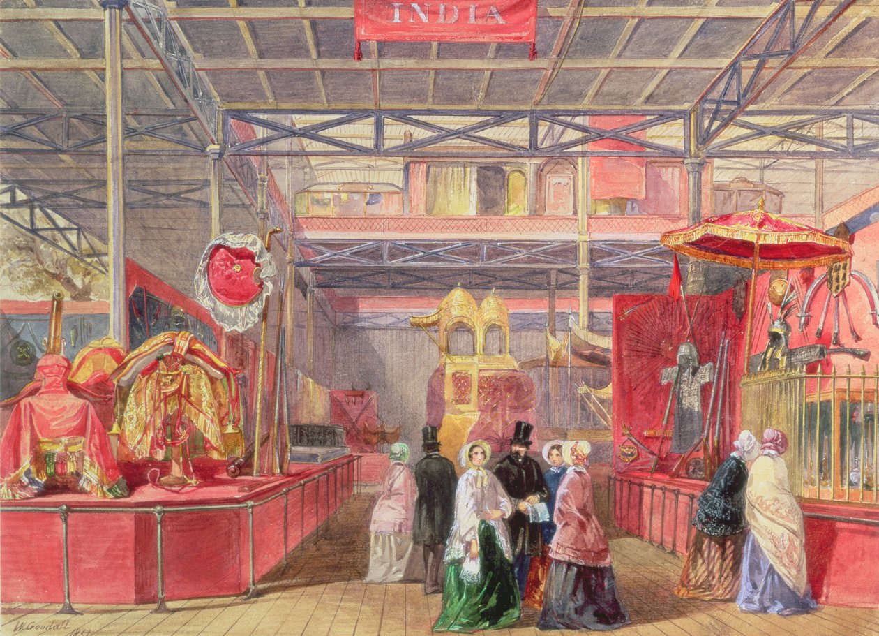Dwór indyjski i łapanie słoni, Wielka Wystawa, 1851 (wc) autorstwa Walter Goodall