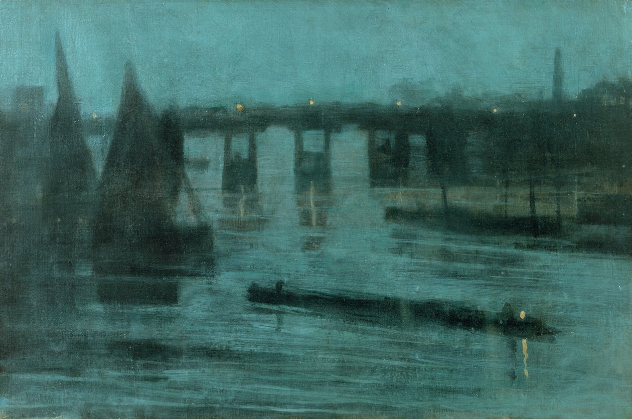 Nokturn, Old Battersea Bridge, 1885 autorstwa Walter Greaves