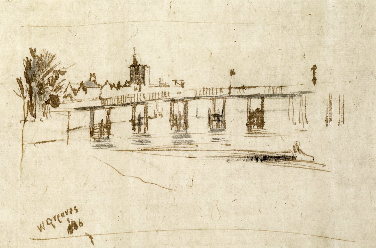 Stary most Battersea, ok. 1890 autorstwa Walter Greaves