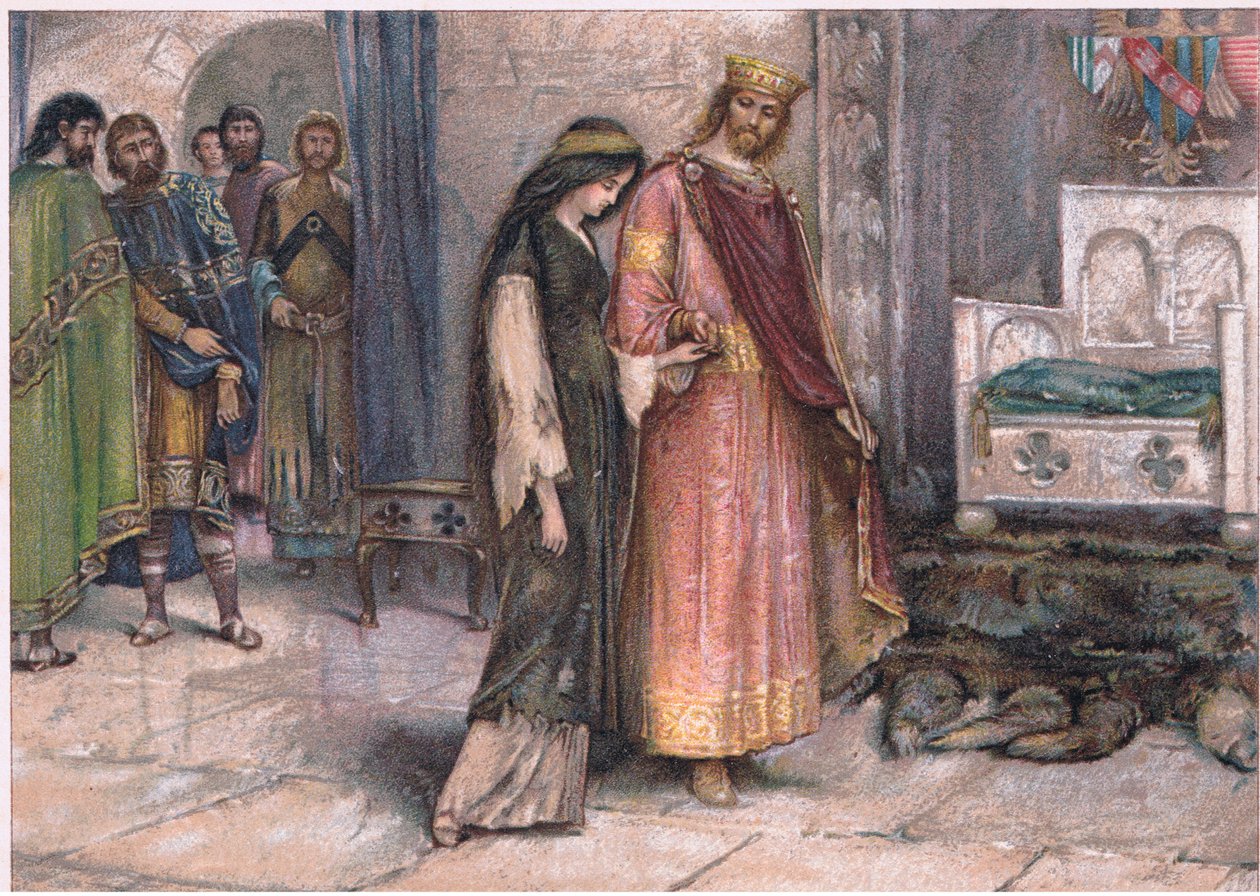 Król Kofeta i żebraczka, ilustracja z Tennyson Pictures wydana przez EP Dutton & Co, ok. 1900 autorstwa Walter Paget