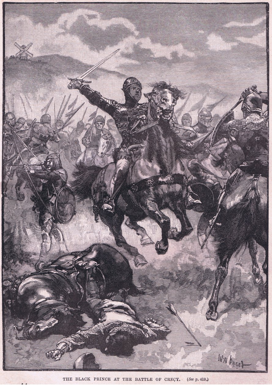 Czarny Książę w bitwie pod Crecy AD 1346 autorstwa Walter Paget