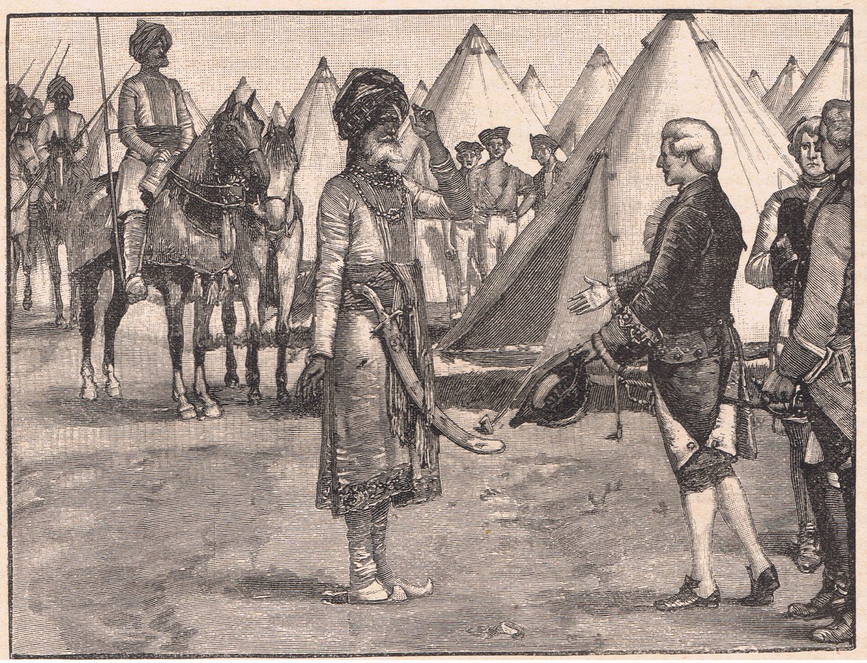 Wielki Mogul wkraczający do obozu angielskiego AD 1765 autorstwa Walter Paget
