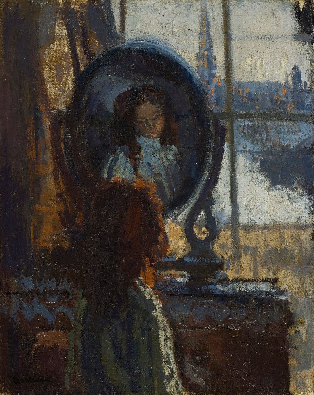 Dziewczyna w lustrze, mała Rachel, 1907 autorstwa Walter Richard Sickert